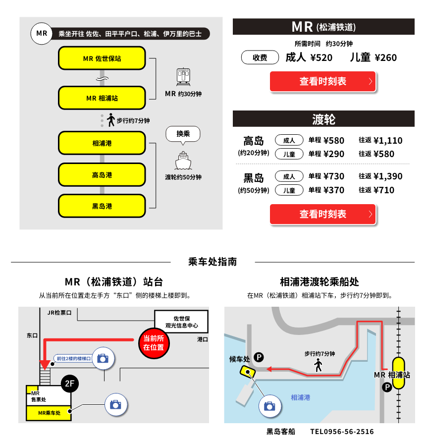 MR（松浦铁道）＋渡轮