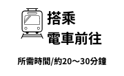 搭乘電車前往