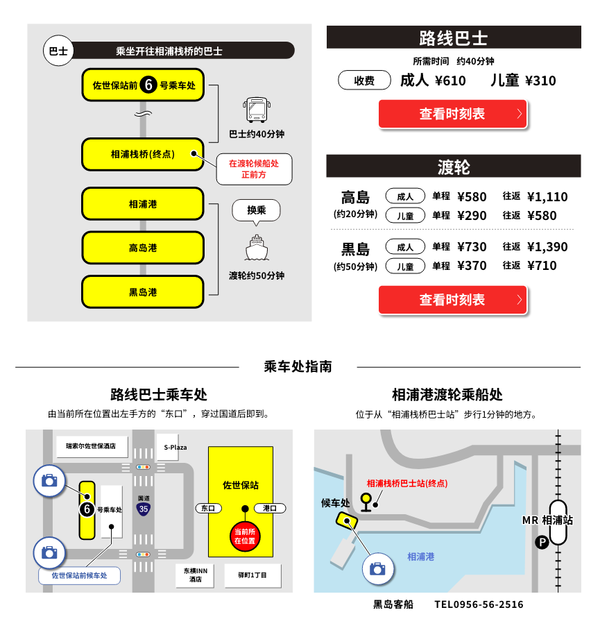 路线巴士＋渡轮